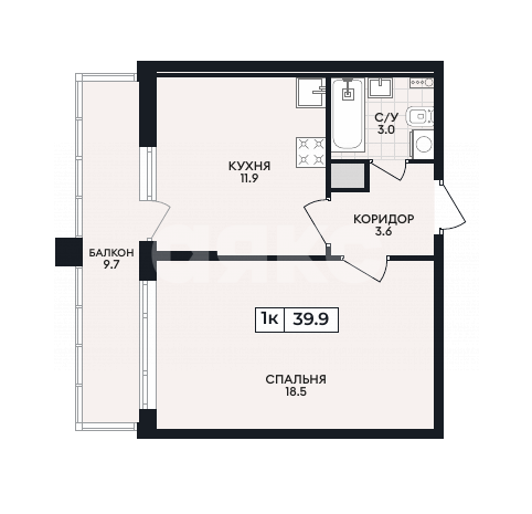 Фото №2: 1-комнатная квартира 39 м² - Мариуполь, р. Жовтневый, пр-кт Ленина, 86