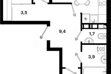 Фото №1: 2-комнатная квартира 64 м² - Мариуполь, р. Жовтневый, ул. Административная площадь